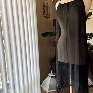 Sheer black slip dress